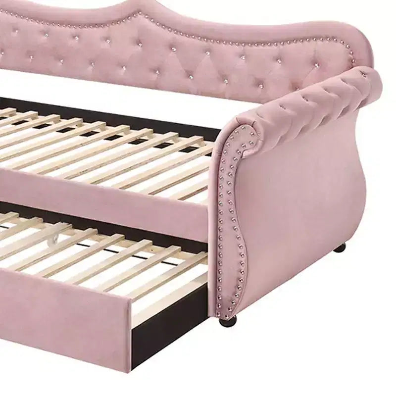 Lit Adkins Acme Furniture deux places/double velours rose