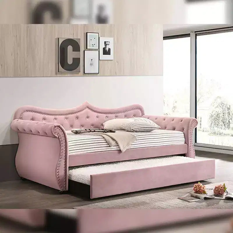 Lit Adkins Acme Furniture deux places/double velours rose