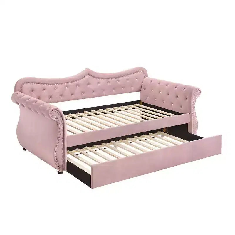 Lit Adkins Acme Furniture deux places/double velours rose