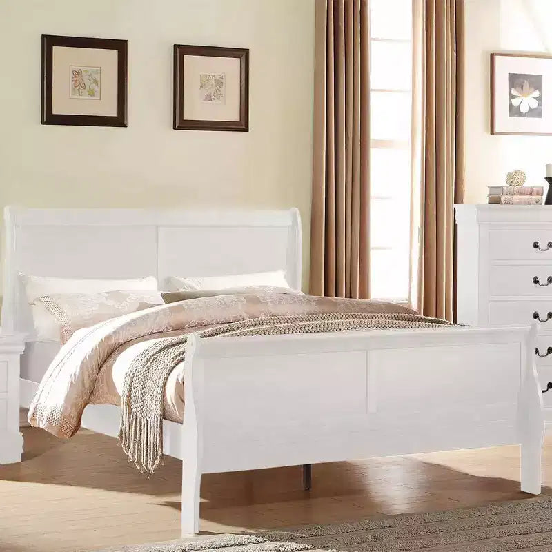 Lit jumeau Louis Philippe 85", tête de lit en similicuir - Acme Furniture : KD