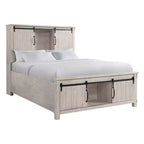 Lit plate-forme de rangement Queen Jack blanc - Picket House Furnishings : style campagnard avec rangements dans la tête et le pied de lit