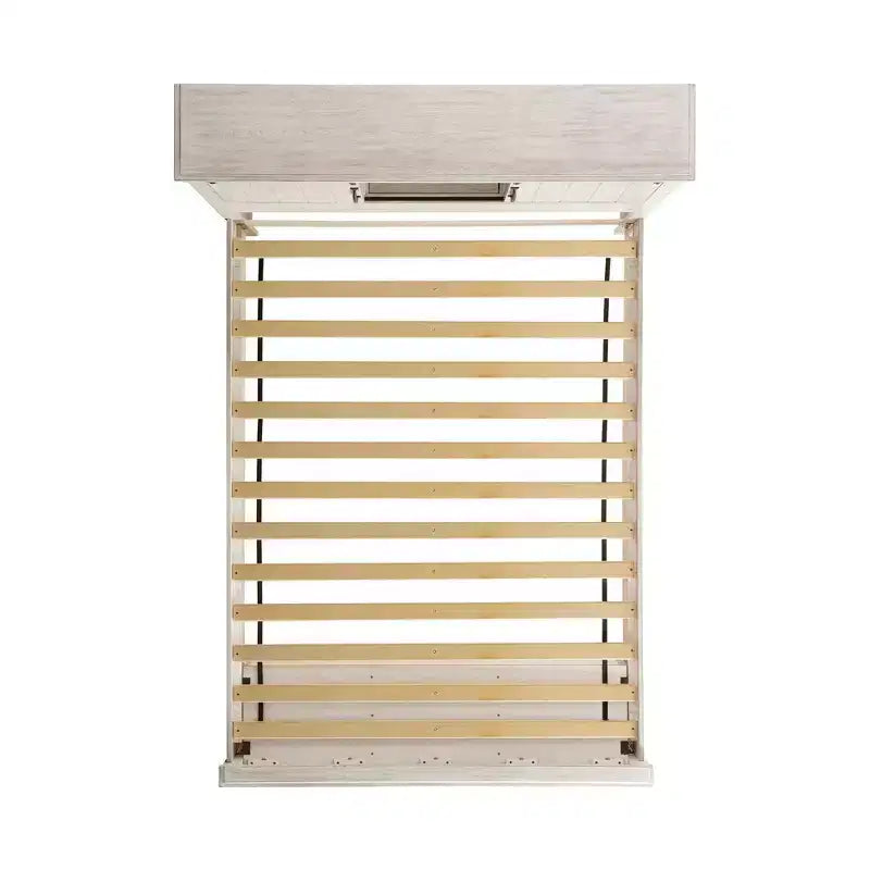 Lit plate-forme de rangement Queen Jack blanc - Picket House Furnishings : style campagnard avec rangements dans la tête et le pied de lit