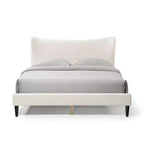 Lit plateforme capitonné en bouclé moderne avec dossier ailé Queen Heartwild blanc, en vente 24h/24 et 7j/7