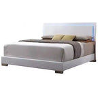 Lit Queen size Lorimar de 85 pouces avec lumière LED et tête de lit en similicuir - Acme Furniture