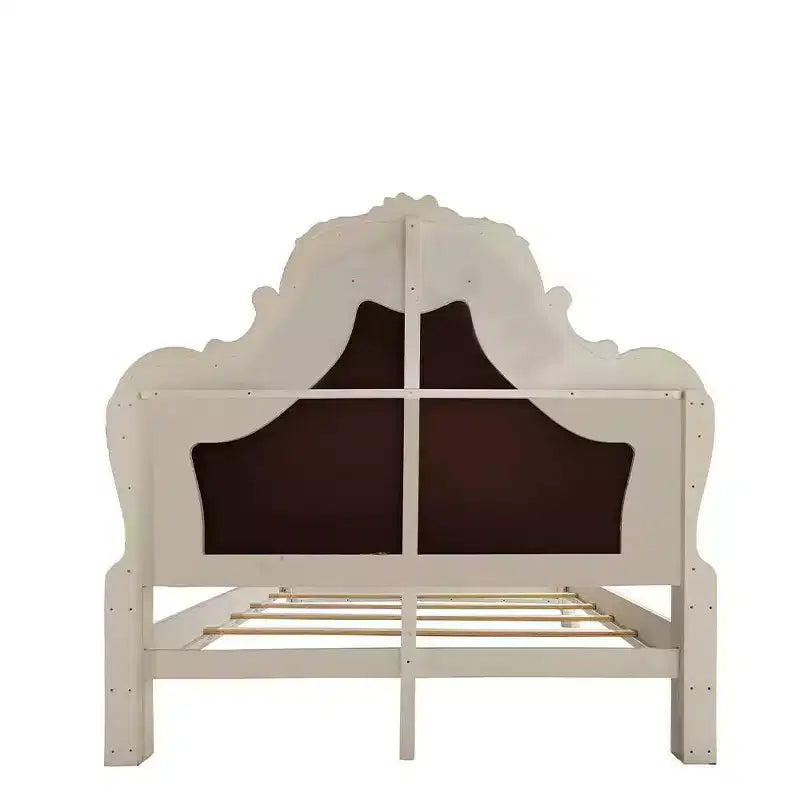 Lit Queen 91 po Dresden en cuir synthétique et fini blanc cassé - Acme Furniture