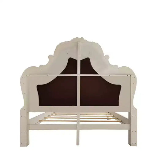 Lit Queen 91 po Dresden en cuir synthétique et fini blanc cassé - Acme Furniture