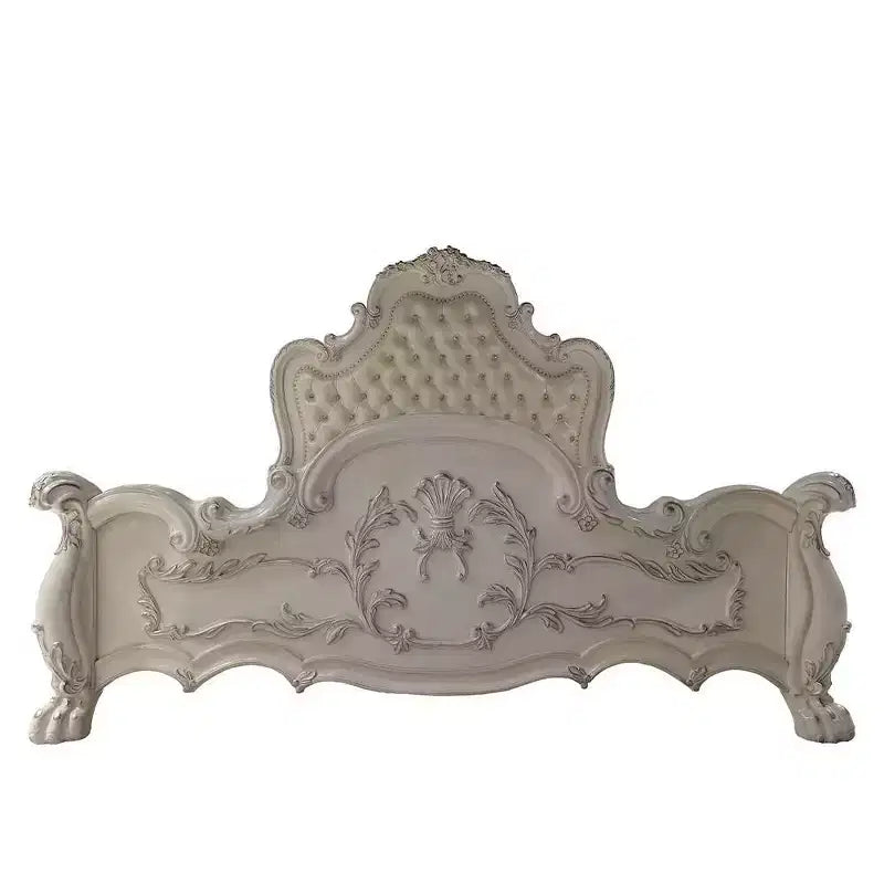 Lit Queen 91 po Dresden en cuir synthétique et fini blanc cassé - Acme Furniture
