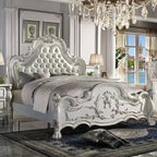 Lit Queen 91 po Dresden en cuir synthétique et fini blanc cassé - Acme Furniture