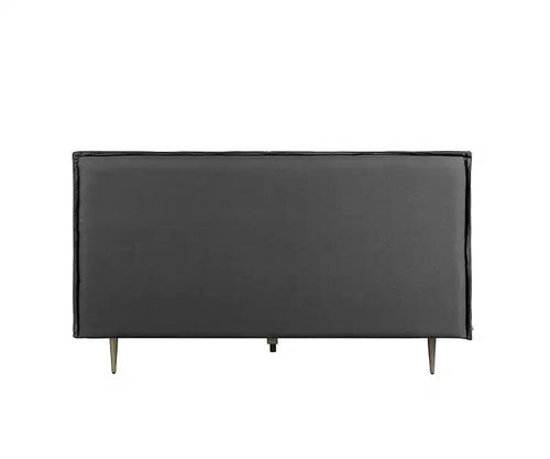 Lit Queen Size Métis 91" Cuir Pleine Fleur Gris - Acme Furniture : Style Industriel Moderne, Pieds en Métal, Rembourrage Moelleux