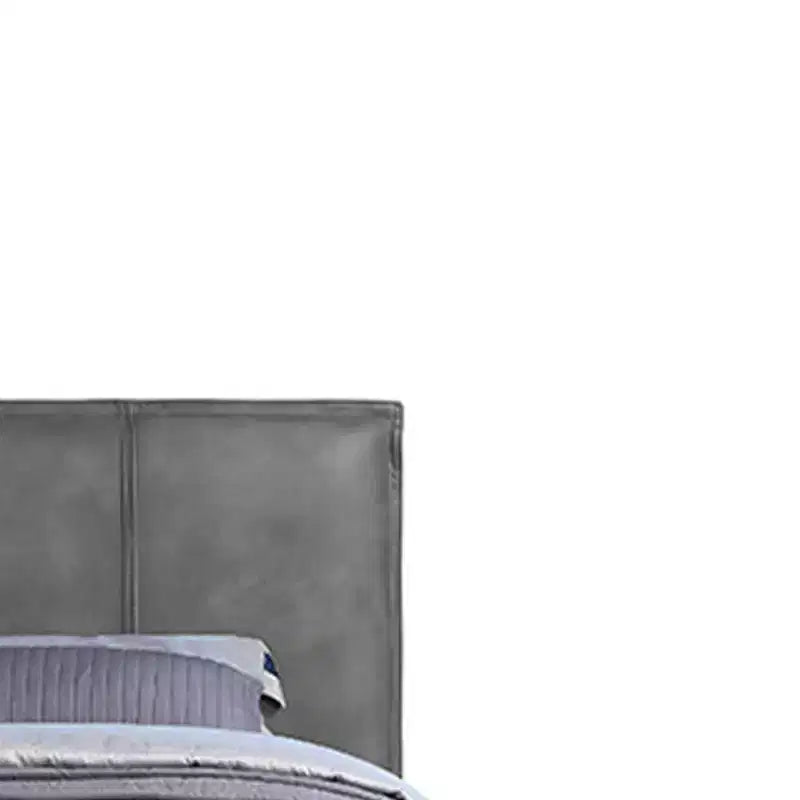 Lit Queen Size Métis 91" Cuir Pleine Fleur Gris - Acme Furniture : Style Industriel Moderne, Pieds en Métal, Rembourrage Moelleux