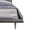 Lit Queen Size Métis 91" Cuir Pleine Fleur Gris - Acme Furniture : Style Industriel Moderne, Pieds en Métal, Rembourrage Moelleux