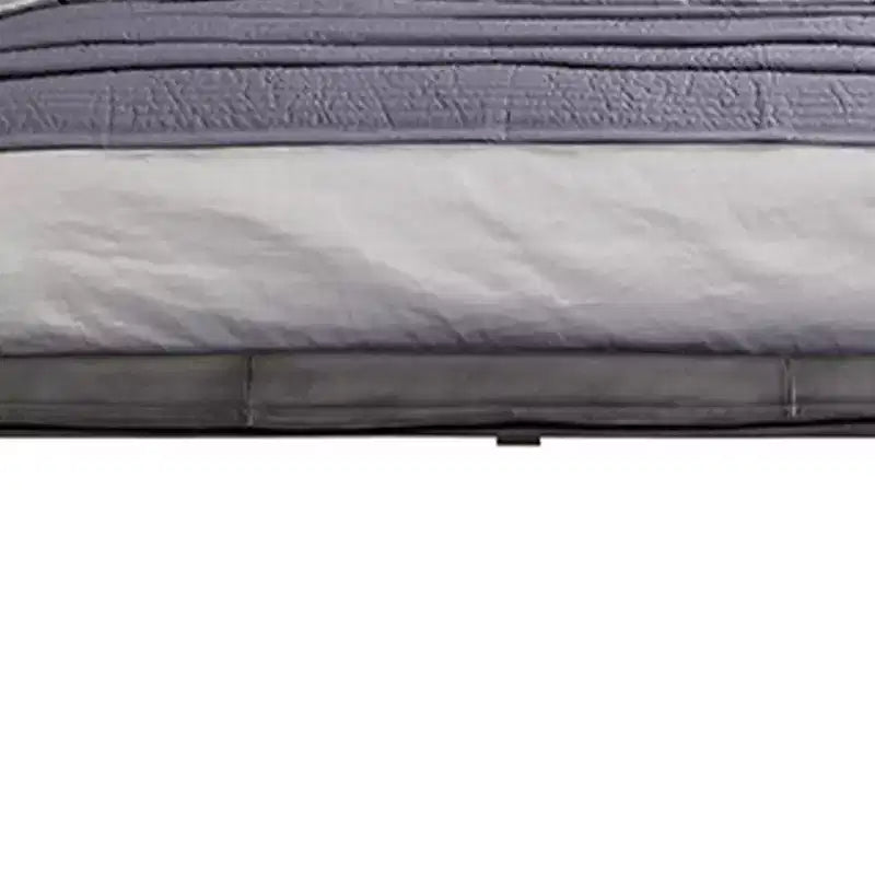 Lit Queen Size Métis 91" Cuir Pleine Fleur Gris - Acme Furniture : Style Industriel Moderne, Pieds en Métal, Rembourrage Moelleux