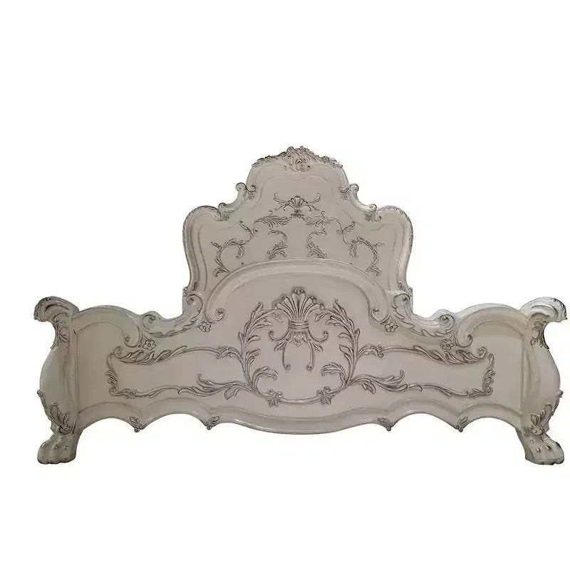 Grand lit à baldaquin de 91 po, design sculpté traditionnel Dresden et pieds à griffes - Acme Furniture