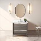 Meuble-lavabo Vanity Art avec évier en céramique et dessus en marbre reconstitué