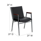 Chaise empilable robuste avec accoudoirs - 21P x 21L x 31H