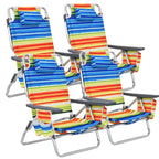 Lot de 4 chaises de plage pliantes de randonnée Costway, 5 positions d'extérieur - Voir détails