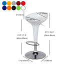 Tabouret de bar pivotant en plastique chromé réglable en hauteur