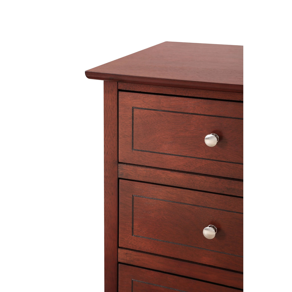 Table de chevet Daniel de style transitionnel en bois, à 3 tiroirs