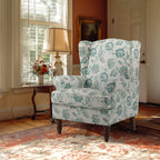 Fauteuil d'appoint moderne Erommy, fauteuil à dossier haut, canapé simple en tissu rembourré avec boutons et pieds en bois pour salon