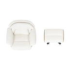 Jovan 31.5 Fauteuil inclinable en cuir véritable avec ottoman