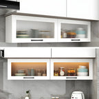 Vaisseliers muraux en bois blanc pour la cuisine