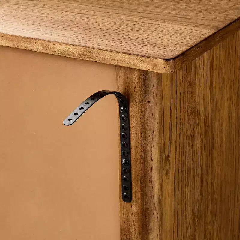 Commode horizontale contemporaine en bois à 6 tiroirs, chêne vieilli - Hearth & Hand™ avec Magnolia