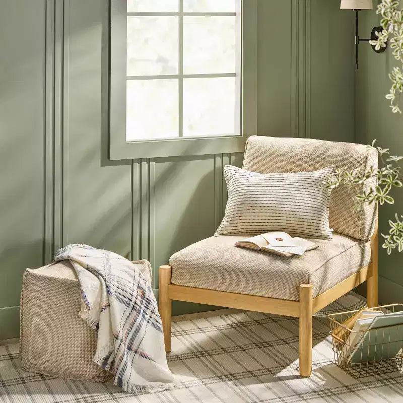 Pouf carré en laine motif crème - Hearth & Hand™ avec Magnolia