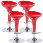 Tabouret de bar pivotant en plastique chromé réglable en hauteur