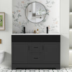 Meuble-lavabo de salle de bain Wavy Line 30/36/48 avec évier et robinet