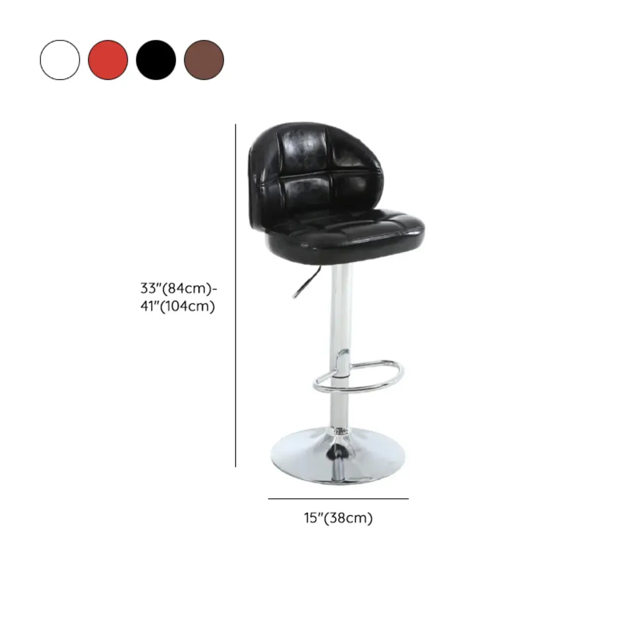 Tabouret de bar réglable pivotant en cuir contemporain