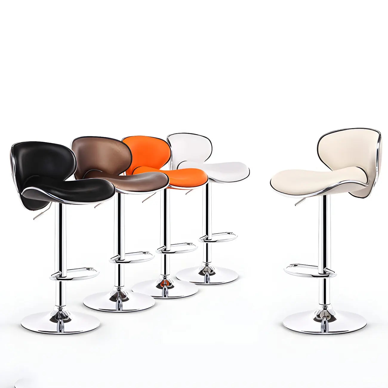 Tabourets de bar pivotants à 360° en similicuir, avec siège baquet réglable en hauteur