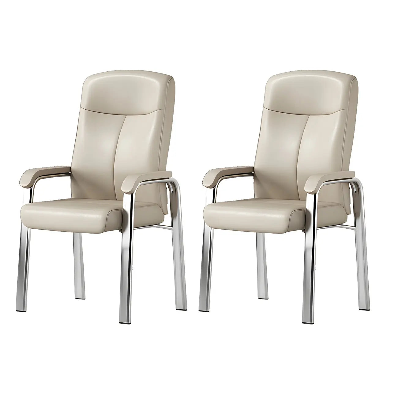 Chaise de bureau HomeyFad moderne en cuir et métal à 4 pieds avec accoudoirs