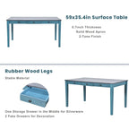 Ensemble de salle à manger 6 pièces en bois avec 4 chaises et un banc, table avec tiroir