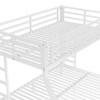 Lit superposé double en métal pour adolescents et adultes, gain de place, réduction du bruit, pas besoin de sommier, blanc