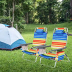 Lot de 4 chaises de plage pliantes de randonnée Costway, 5 positions d'extérieur - Voir détails