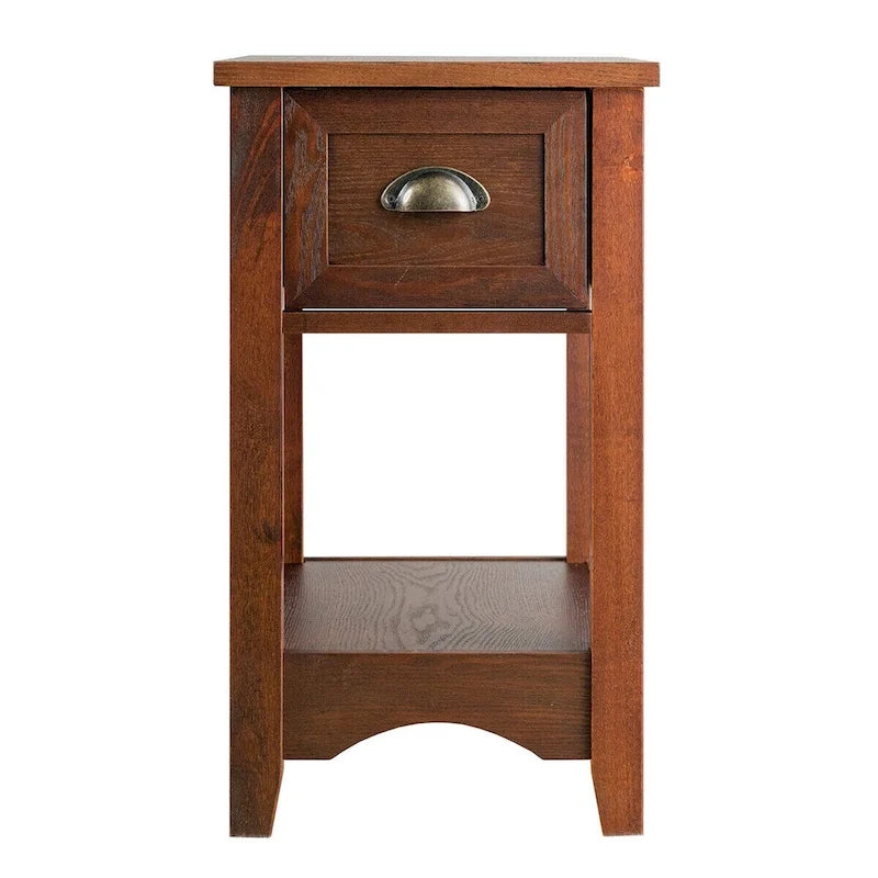 Gymax Lot de 2 Tables d'appoint Contemporaines Compactes avec Tiroir - 13" X 22" X 23" (L x l x H)