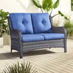 Gymojoy Canapé d'extérieur deux places en rotin Wicker Sofa Set