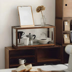 Élégante vitrine de collection en bois avec portes coulissantes