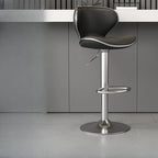 Tabouret de bar réglable pivotant à coussin en cuir