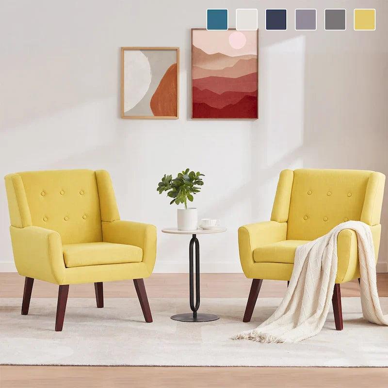 Lot de 2 fauteuils d'appoint modernes capitonnés HUIMO
