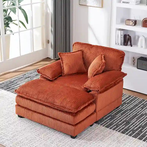 Fauteuil surdimensionné 56,9 W avec repose-pieds, fauteuil de lecture pour chambre à coucher, canapé-lit paresseux, canapé inclinable simple et moderne surdimensionné