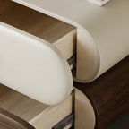 Table de chevet moderne bicolore avec tiroirs de rangement