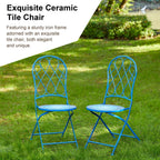 Ensemble bistrot pliant en métal Glitzhome pour extérieur, 3 pièces, table et chaises de patio