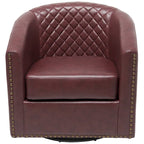 Fauteuil à barillet pivotant en cuir PU touffeté KINWELL 29