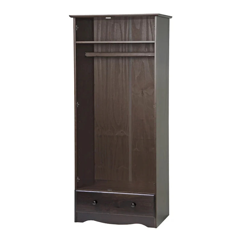 Palace Imports Armoire flexible 100 % bois massif avec poignées en métal ou en bois