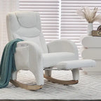 Fauteuil à bascule de puériculture ergonomique en tissu avec repose-pieds réglable