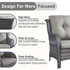 Gymojoy Canapé d'extérieur deux places en rotin Wicker Sofa Set