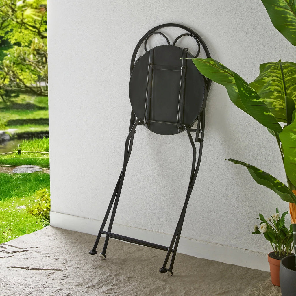 Ensemble bistrot pliant en métal Glitzhome pour extérieur, 3 pièces, table et chaises de patio