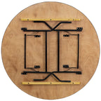 Table de banquet ronde pliante en bois de 60 pouces avec dessus fini