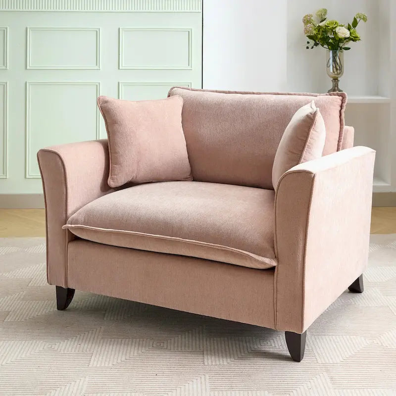 Fauteuil surdimensionné en tissu chenille